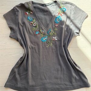 y2k paisley embroidered sequin top